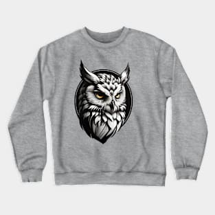 Great Horned Owl Portrait Design Crewneck Sweatshirt